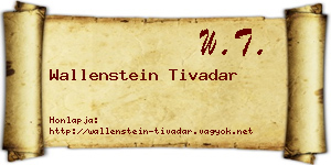 Wallenstein Tivadar névjegykártya