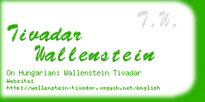 tivadar wallenstein business card